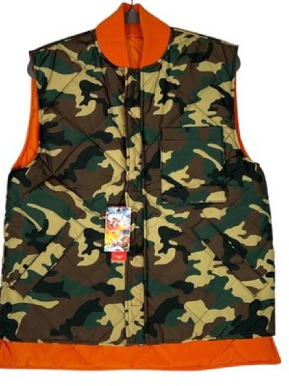 Robert Graham Reversible Quilted Vest Men's Size S Camo Orange Oxide NEW $298